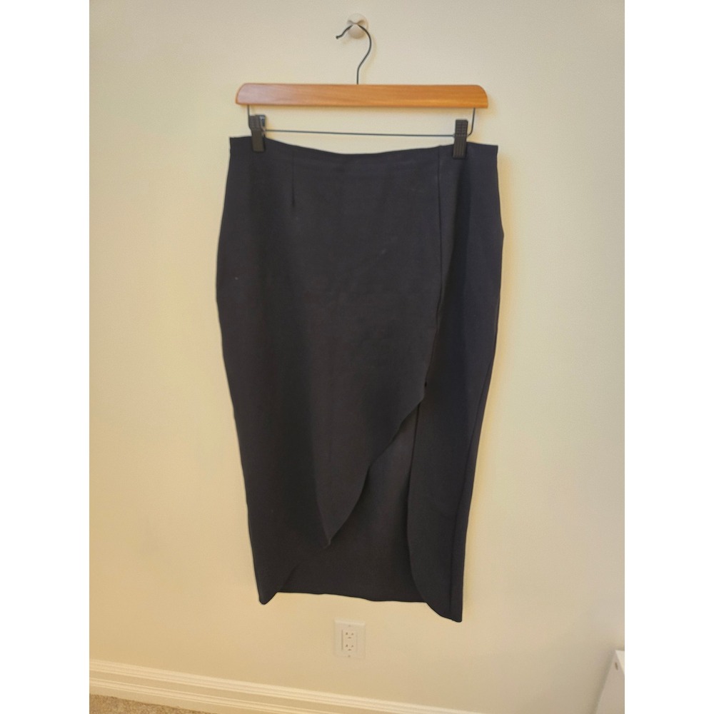 Abercrombie & Fitch Black Wide Slit Pencil Midi Skirt Large